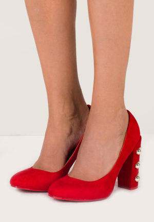 Pantofi cu toc Fausta Rosii ieftini online din materiale de calitate