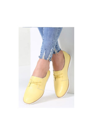 Lil Validation Conditional Pantofi galbeni ieftini din piele naturala cu sireturi Breaky comozi de  primavara – Pantofi.Talya.ro