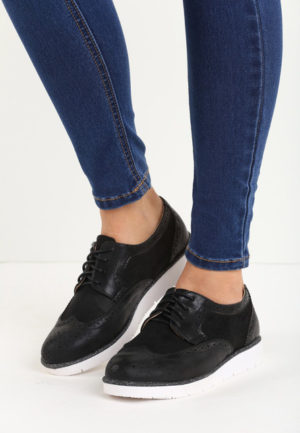Pantofi Oxford Becca Black ieftini online din materiale de calitate
