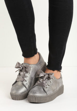 Pantofi casual Becky Gri ieftini online din materiale de calitate