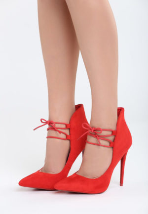 Pantofi cu toc Amoret Rosii ieftini online din materiale de calitate