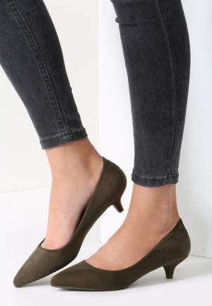 Pantofi cu toc Daphne Verzi ieftini online din materiale de calitate