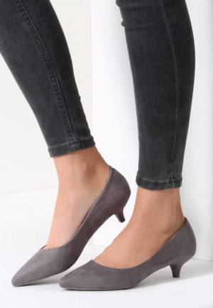 Pantofi cu toc Daphne Gri ieftini online din materiale de calitate