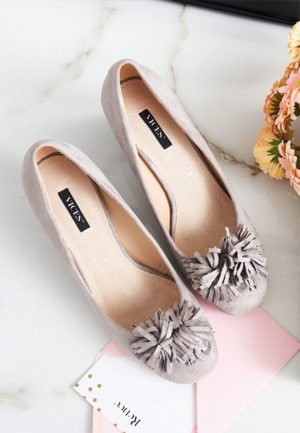 Pantofi cu toc Greta Gri inchis ieftini online din materiale de calitate