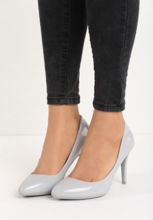 Pantofi cu toc Karen Gri ieftini online din materiale de calitate