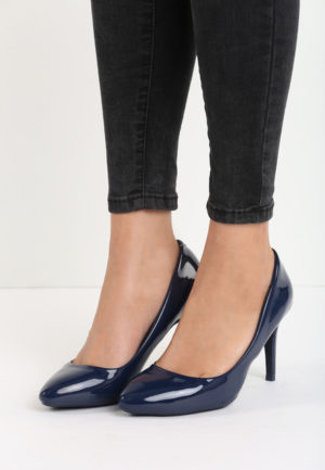 Pantofi cu toc Karen Navy ieftini online din materiale de calitate