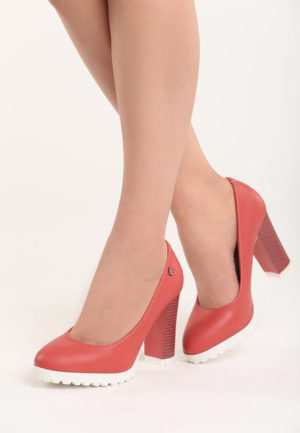 Pantofi cu toc Lightiing Rosii ieftini online din materiale de calitate