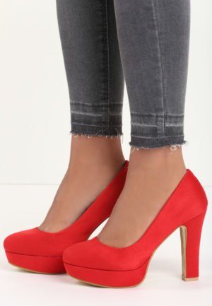 Pantofi cu toc Morgan Red ieftini online din materiale de calitate