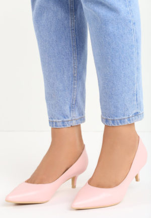 Pantofi cu toc Penelope Roz ieftini online din materiale de calitate