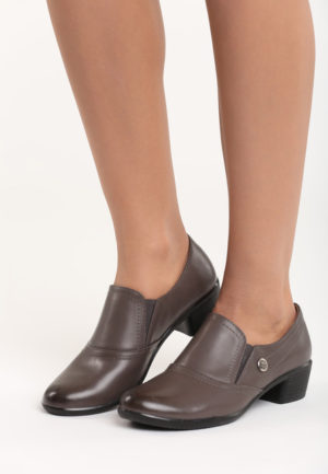 Pantofi cu toc Romina Gri ieftini online din materiale de calitate