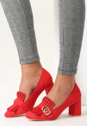 Pantofi cu toc Sophia Rosii ieftini online din materiale de calitate
