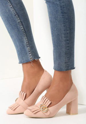 Pantofi cu toc Sophia Roz ieftini online din materiale de calitate