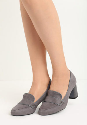 Pantofi cu toc Velma Gri ieftini online din materiale de calitate