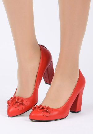Pantofi piele naturala Libra Rosii ieftini online din materiale de calitate