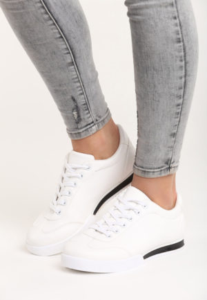 Pantofi sport albi comozi si stilati Emmalyn pentru tinute casual de zi