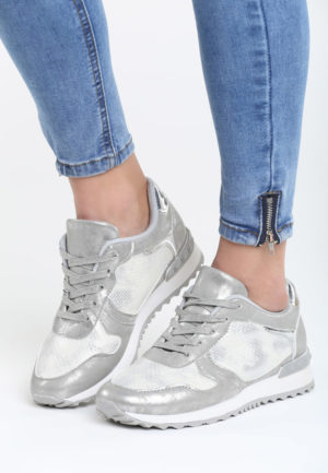 Pantofi sport dama Goddo Argintii ieftini online din materiale de calitate