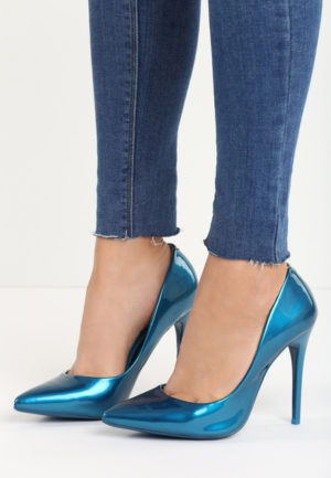 Pantofi stiletto Bonita Albastri ieftini online din materiale de calitate