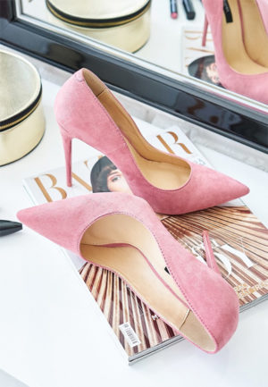 Moral education Lounge Diversion Pantofi roz stiletto eleganti de ocazie cu varful ascutit Katrine realizati  din piele intoarsa eco – Pantofi.Talya.ro