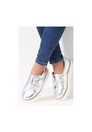 Pantofi casual Carmen Argintii ieftini online din materiale de calitate