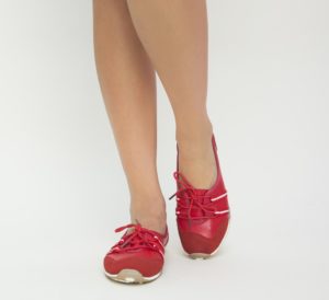 Pantofi de primavara rosii ieftini cu sireturi Bibi in care te vei simti confortabil