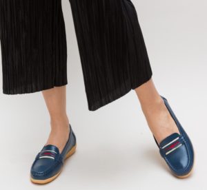 Pantofi casual albastri de dama Grifis de tip slip-on pentru tinute de zi
