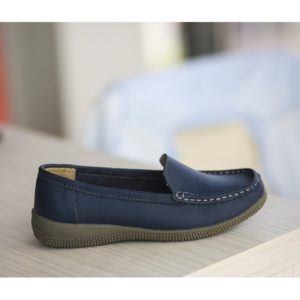 Pantofi slip-on bleumarin comozi de tip mocasini Leida pentru tinute pline de stil