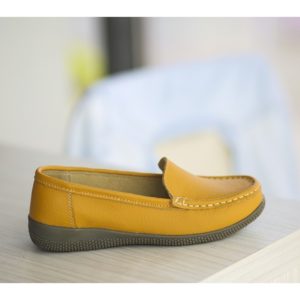 Pantofi slip-on galbeni comozi de tip mocasini Leida pentru tinute pline de stil