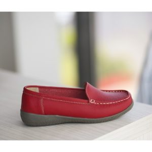 Pantofi slip-on rosii comozi de tip mocasini Leida pentru tinute pline de stil