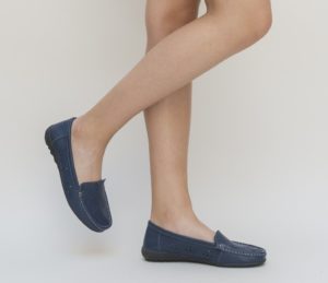 Pantofi de dama ieftini bleumarin din piele naturala de calitate Prigon