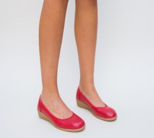 Pantofi office rosii casual cu talpa ortopedica Ringo si varful rotund