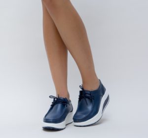 Assume Bone Learning Pantofi dama cu sireturi albastri casual cu talpa ortopedica Roly ieftini –  Pantofi.Talya.ro