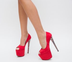 Pantofi Cristofor Rosii 3 eleganti online pentru femei