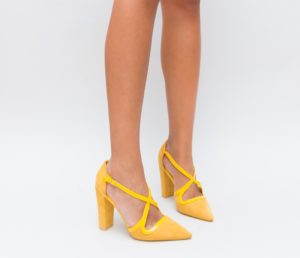 Pantofi Tiran Galbeni eleganti online pentru femei