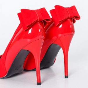 Pantofi Badaidra rosii cu toc ieftini online