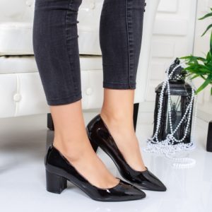 Pantofi Carifali negri cu toc mic ieftini online