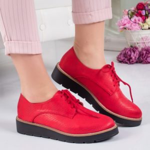Pantofi Fiana rosii casual ieftini online