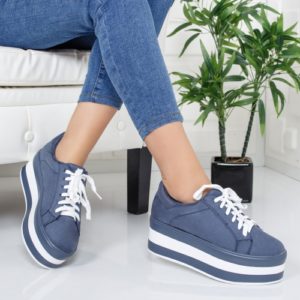 Pantofi Itami albastri cu platforma ieftini online