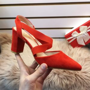 Pantofi Manito rosii cu toc ieftini online