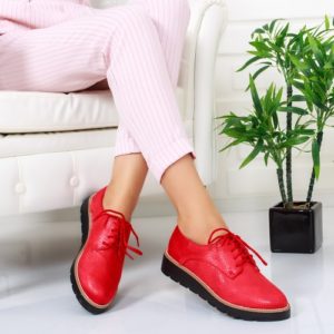 Pantofi Maxil rosii tip Oxford ieftini online