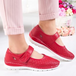 Pantofi Piele Bifani rosii casual -rl de calitate