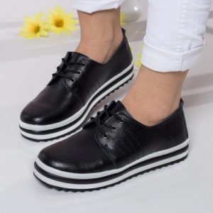 Pantofi Piele Feaven black casual de calitate