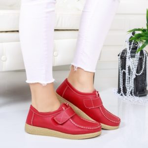 Pantofi Piele Insai rosii casual de calitate