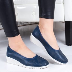 Pantofi Piele Orsali albastri cu talpa ortopedica 19 de calitate
