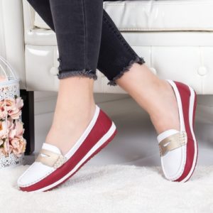 Pantofi Piele Riloso rosii casual de calitate