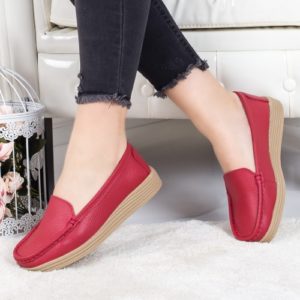 Pantofi Piele Salipo rosii casual de calitate