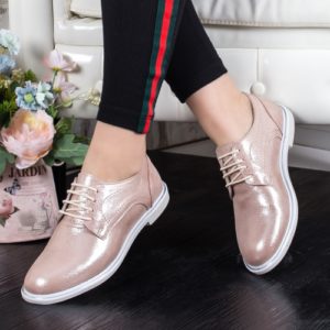 Pantofi Piele Talemi roz pal de calitate