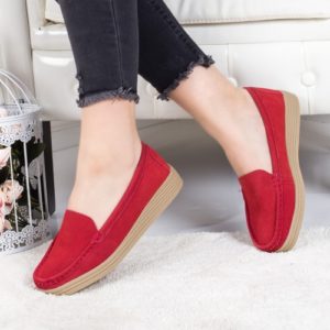 Pantofi Piele Vareli rosii casual de calitate