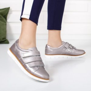 Pantofi Piele Vedrana argintii casual de calitate