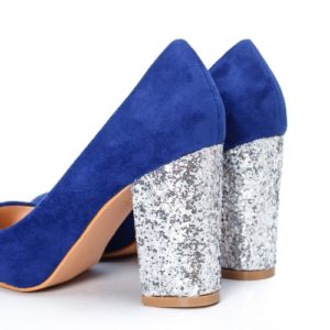Pantofi Tumalo albastri cu toc gros ieftini online